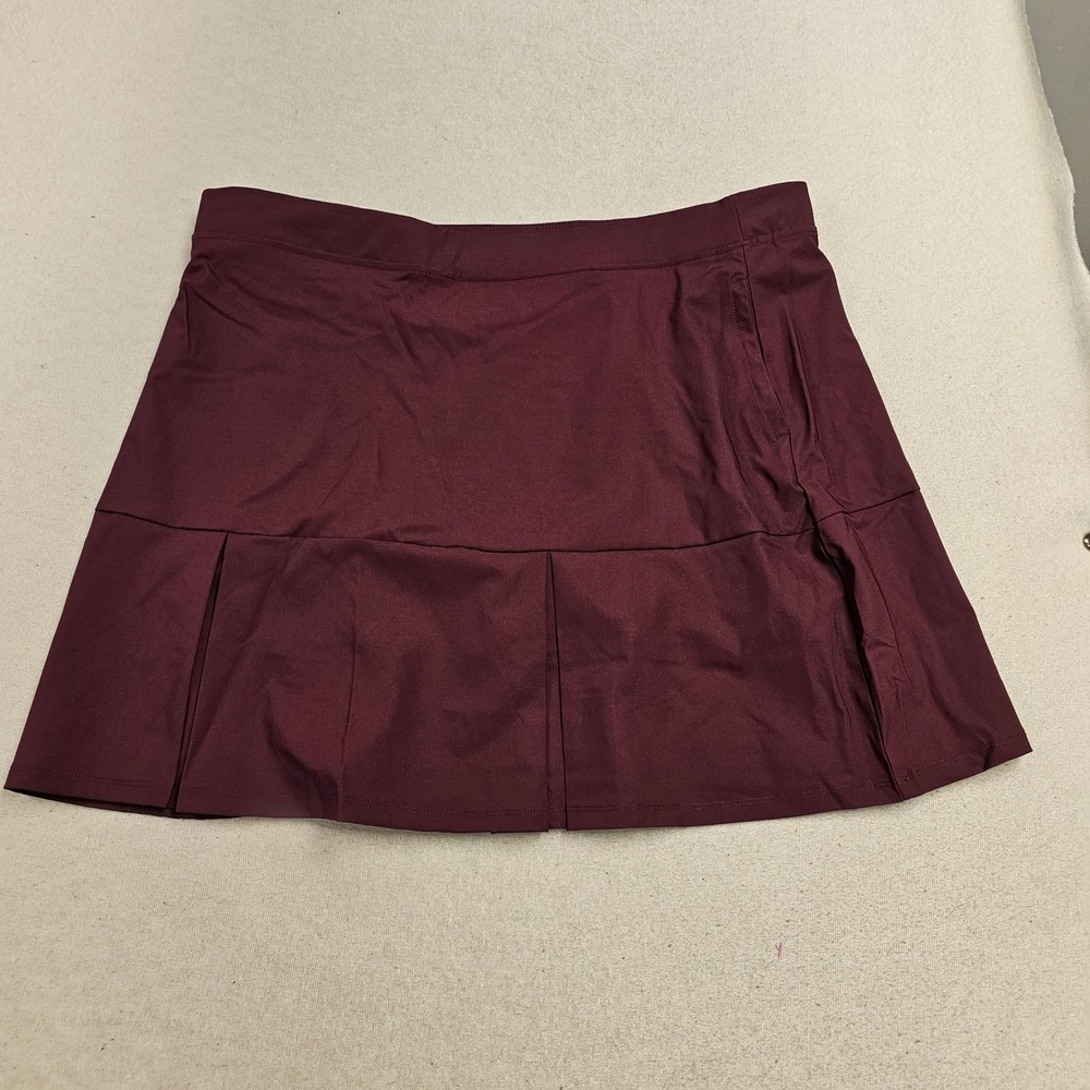 Stella Parker Sport Burgundy Pleated Athletic Skort UPF 50 XL New